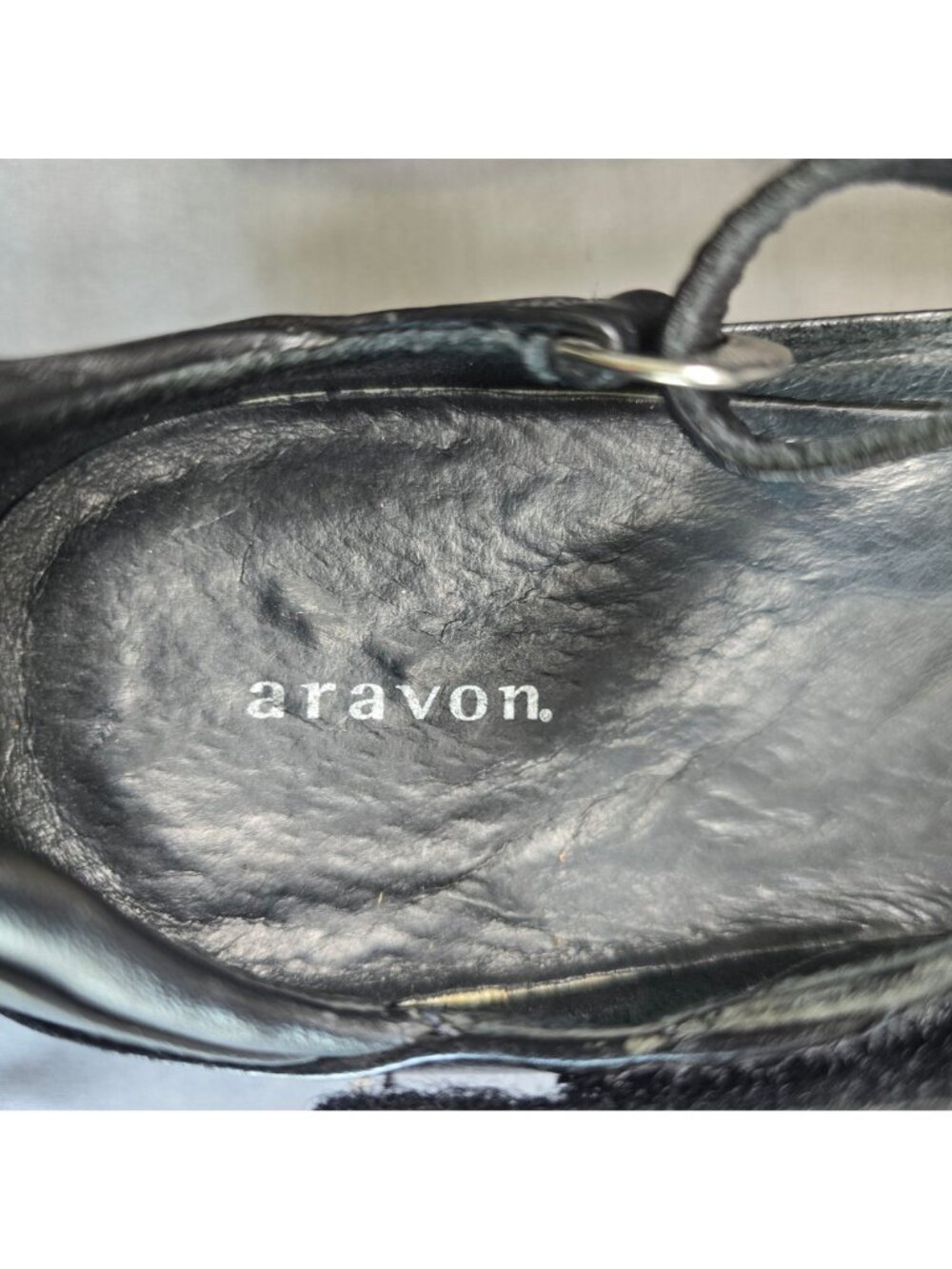 Aravon Womens 11 Mary Jane Wedge Heel Black Comfort Adjustable Strap - Picture 9 of 10